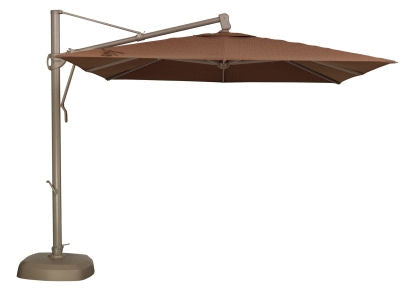 AKZ-SQ- Cantilever Umbrella Macaw / Valance Bronze (10' X 10') w/ Base