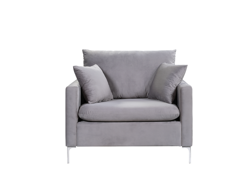 H1934 - Lounge Chair (Gray / Silver Metal Legs) - 47689