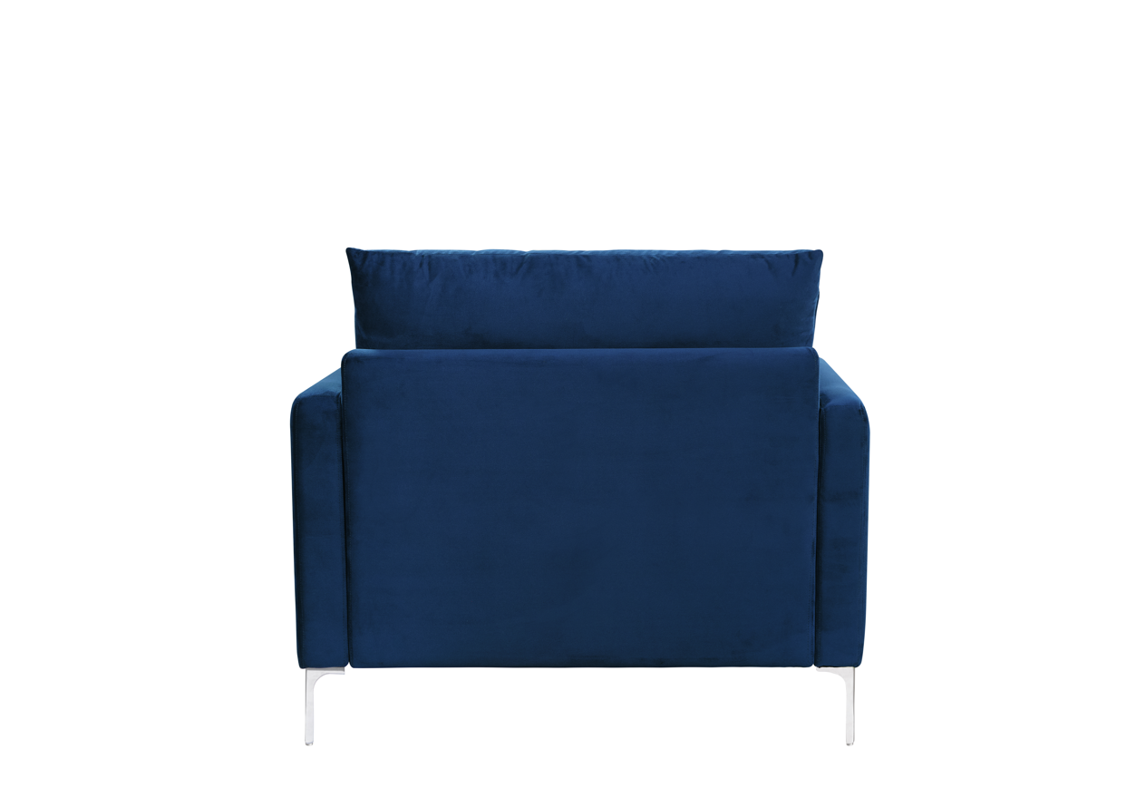 H1934 - Lounge Chair (Blue / Silver Metal Legs) - 47687