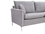 H1934 - 3-Seater Sofa (Gray / Silver Metal Legs) - 47688