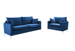 H1934 - Lounge Chair (Blue / Silver Metal Legs) - 47687