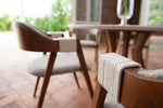 CAD289 CORDA Dining Chair I-172 Fabric/Imbuia-Corda Cru