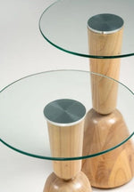 DUO Side Table (High) Paja/Glass Top