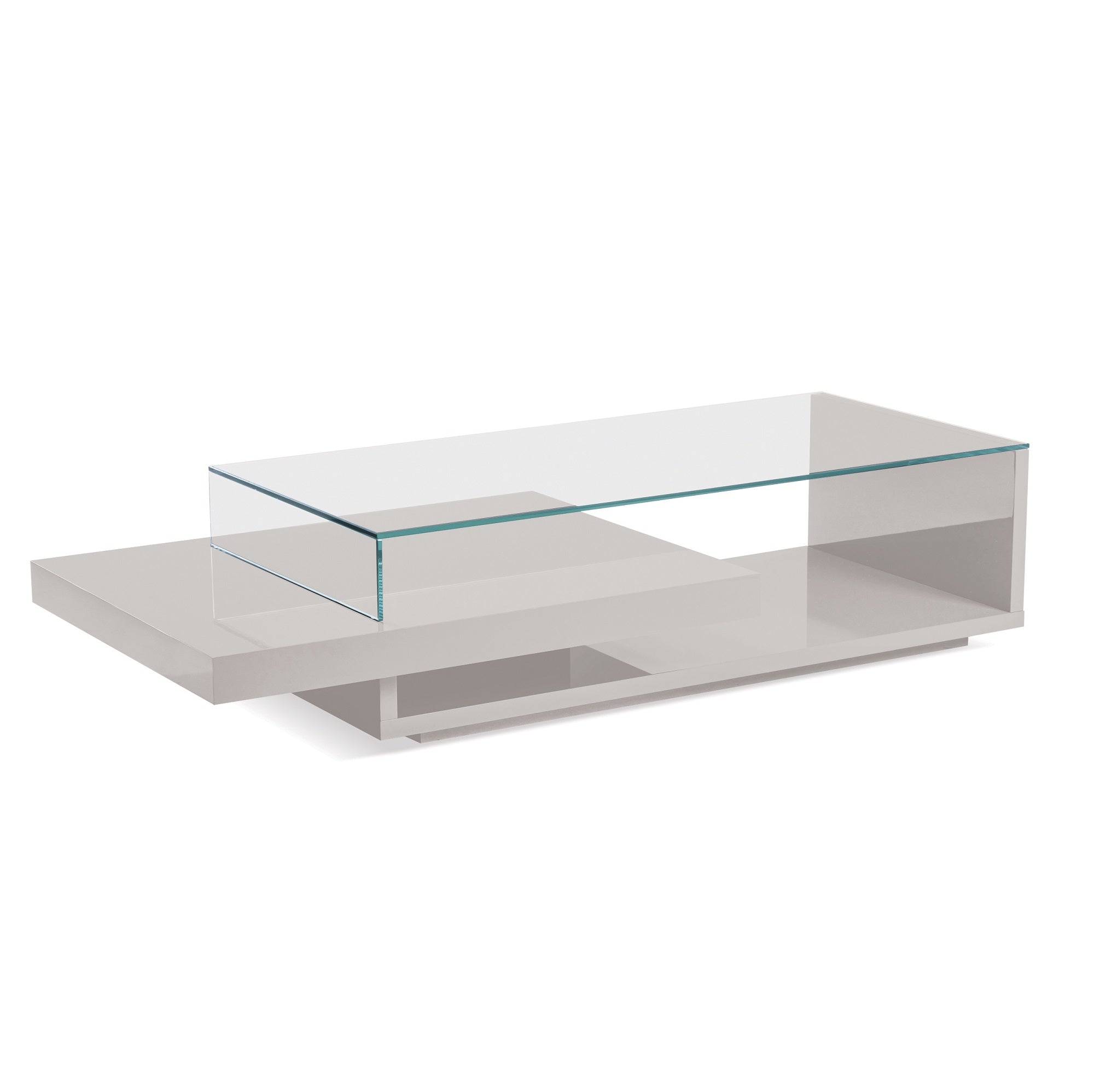 ELLIS - Coffee Table (Off White w/Glass) - 48053