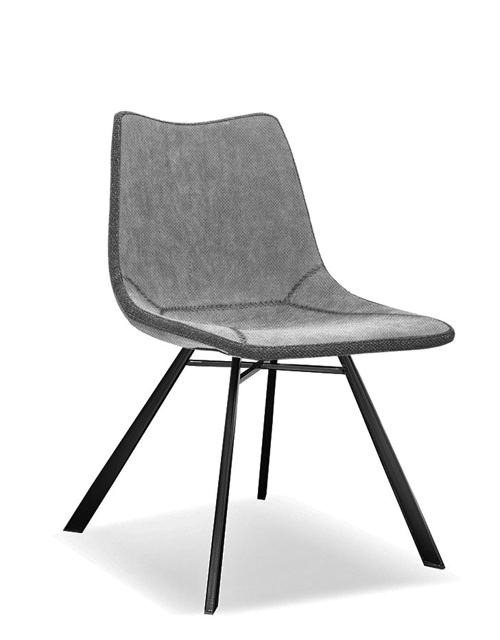 FRANKFURT Dining Chair (KD) 512 Matte Black/703 Dark Grey Fabric