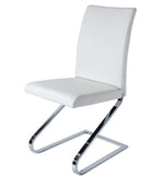 HD737S - Dining Chair (White PU / Stainless Steel Flat Tube Base) - 48730