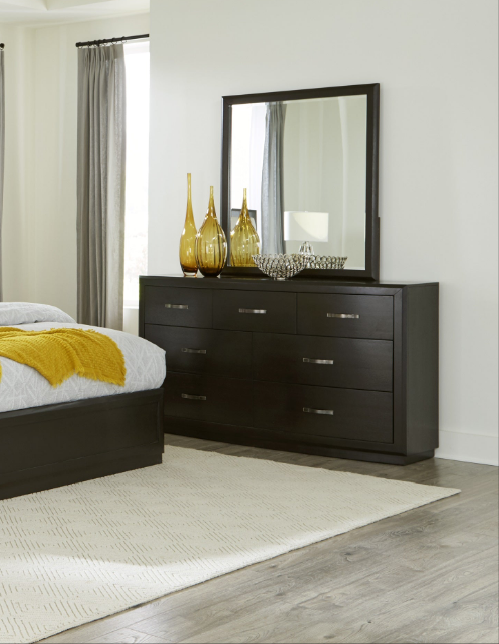 1575 Hodgin Dresser + Mirror Walnut