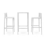 56022 SPRITZ SET 1 BAR TABLE + 2 BAR STOOL H:38¼" WHITE