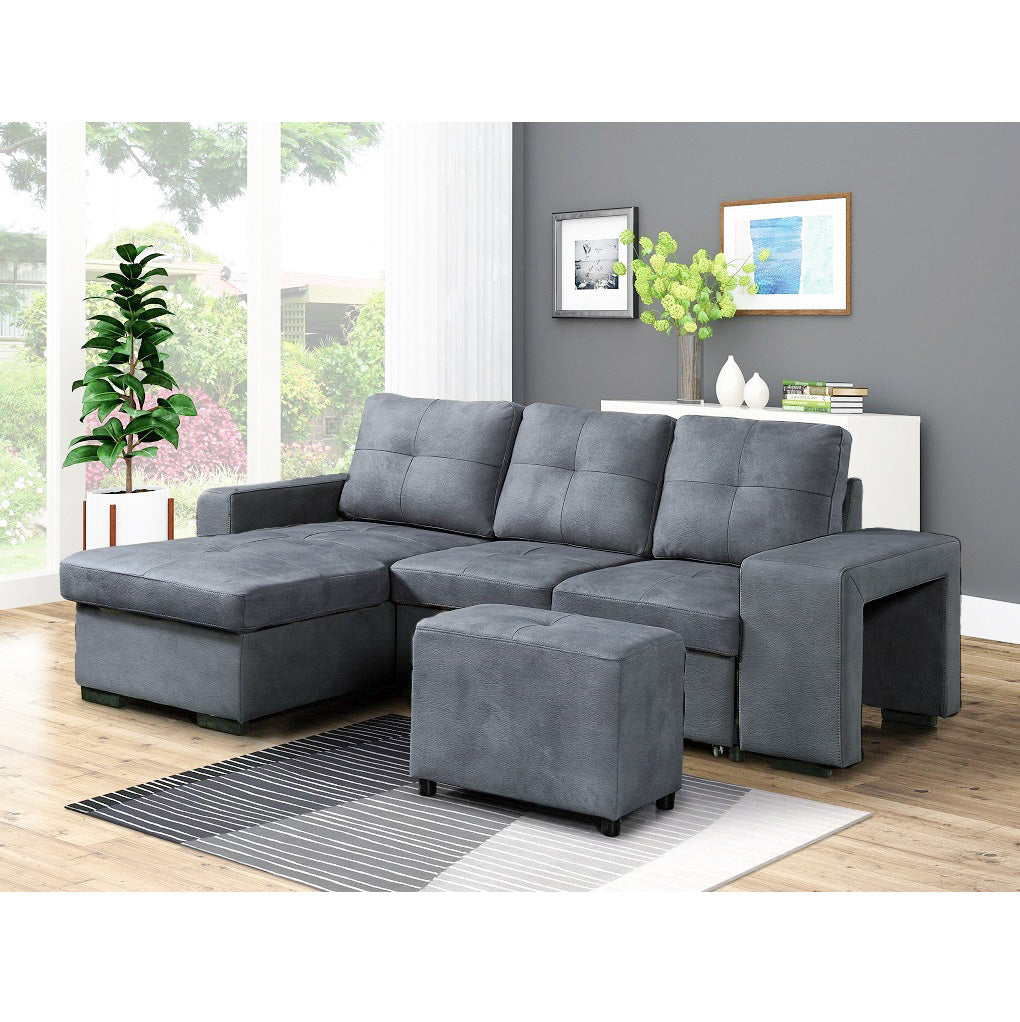 IBIZA Sofa Bed+Chaise Malmo N95 Steel Grey