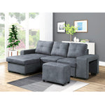 IBIZA Sofa Bed+Chaise Malmo N95 Steel Grey