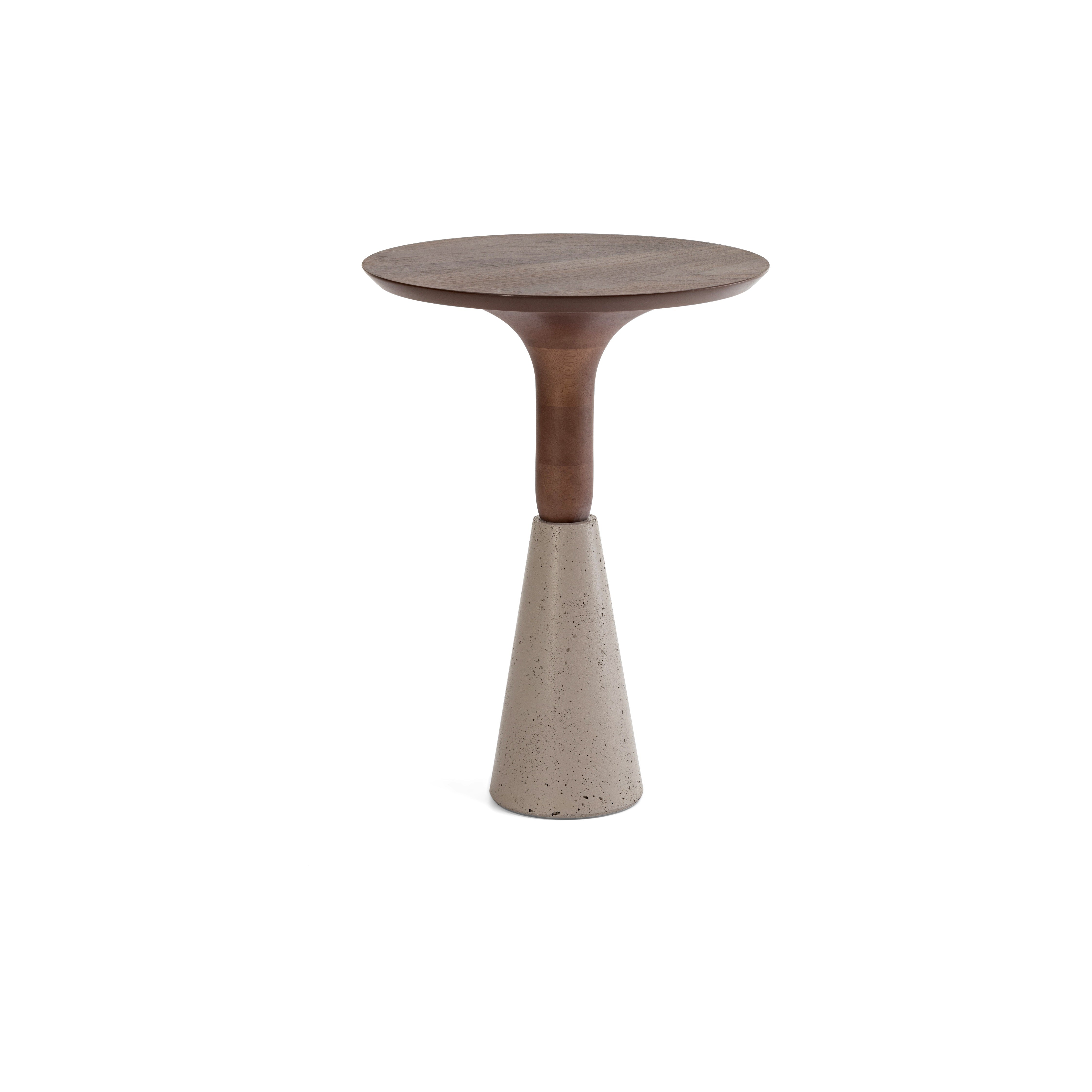 121560 LUI Medium Side Table Almond Oak/Concrete Color Base