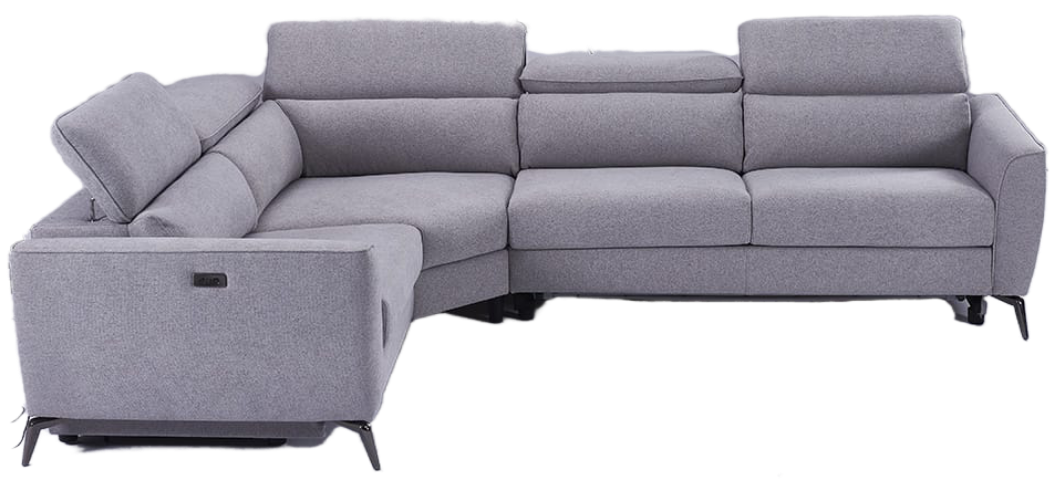 MB-R319 Sectional Power Recliner w/ Sofa Bed Light Grey