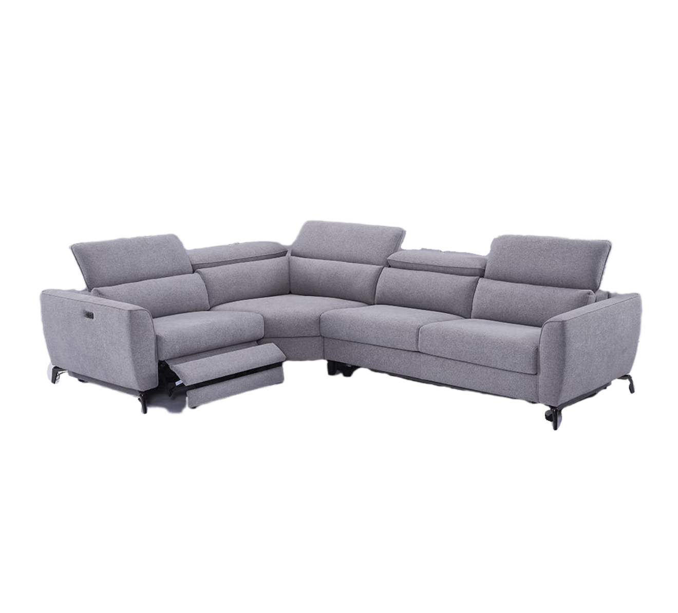 MB-R319 Sectional Power Recliner w/ Sofa Bed Light Grey