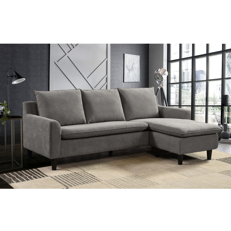 Marvis - Reversible 3-Seater Sofa + Ottoman (Mild Grey) - 48093