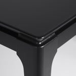 FLOAT Dining Table 71"x35" (Matte Black/Glass top) + (6) Beverly Accent Chair (Black Matte/Inca) Set
