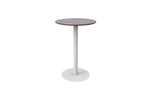 T307 Muses Bar Table 27" x 40" Powder Coated Aluminum/Ceramic Glass Light Grey/Frame White