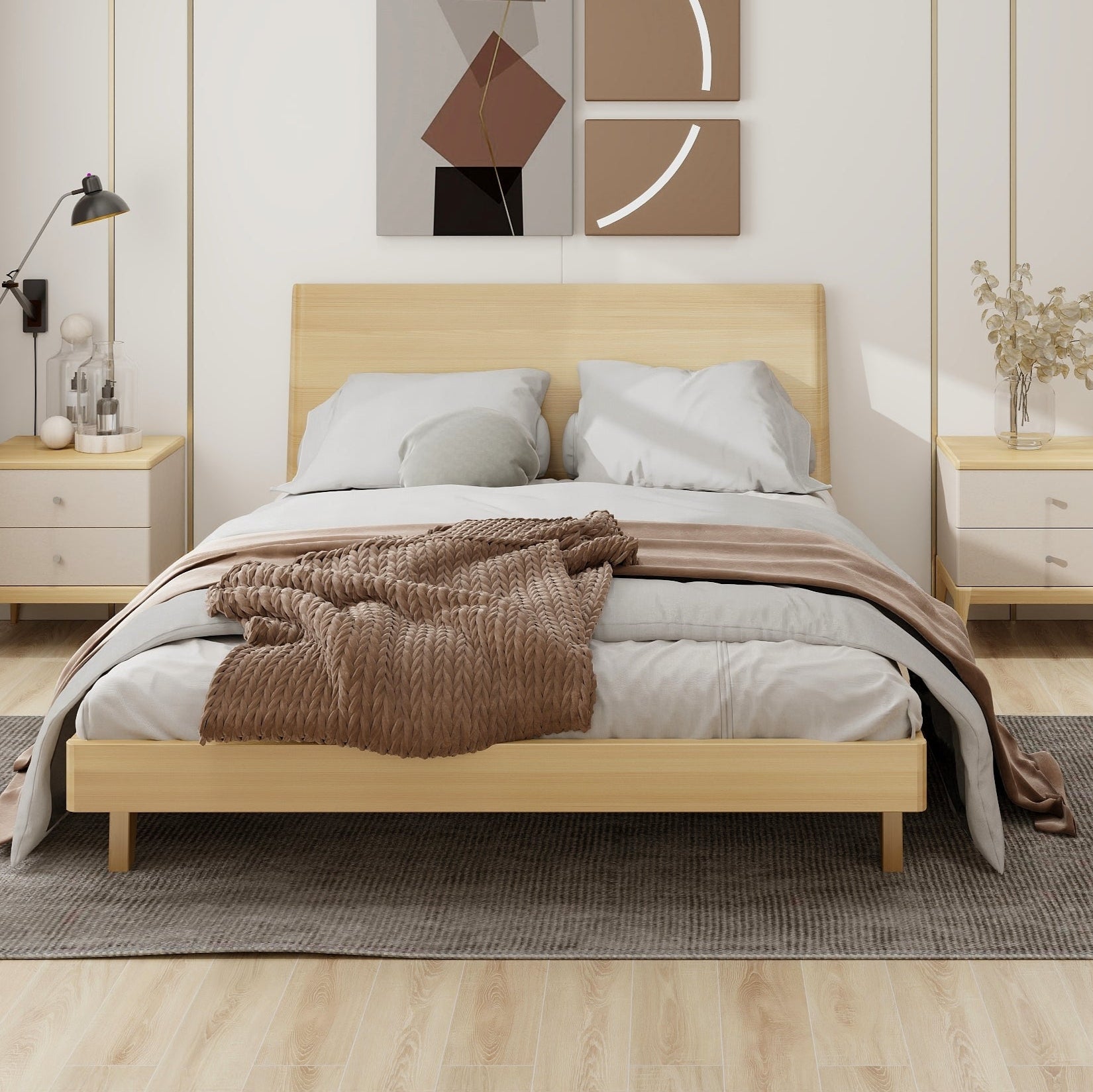 TRANQUILITY Queen Bed (Headboard+Rails+Slats) W18-58