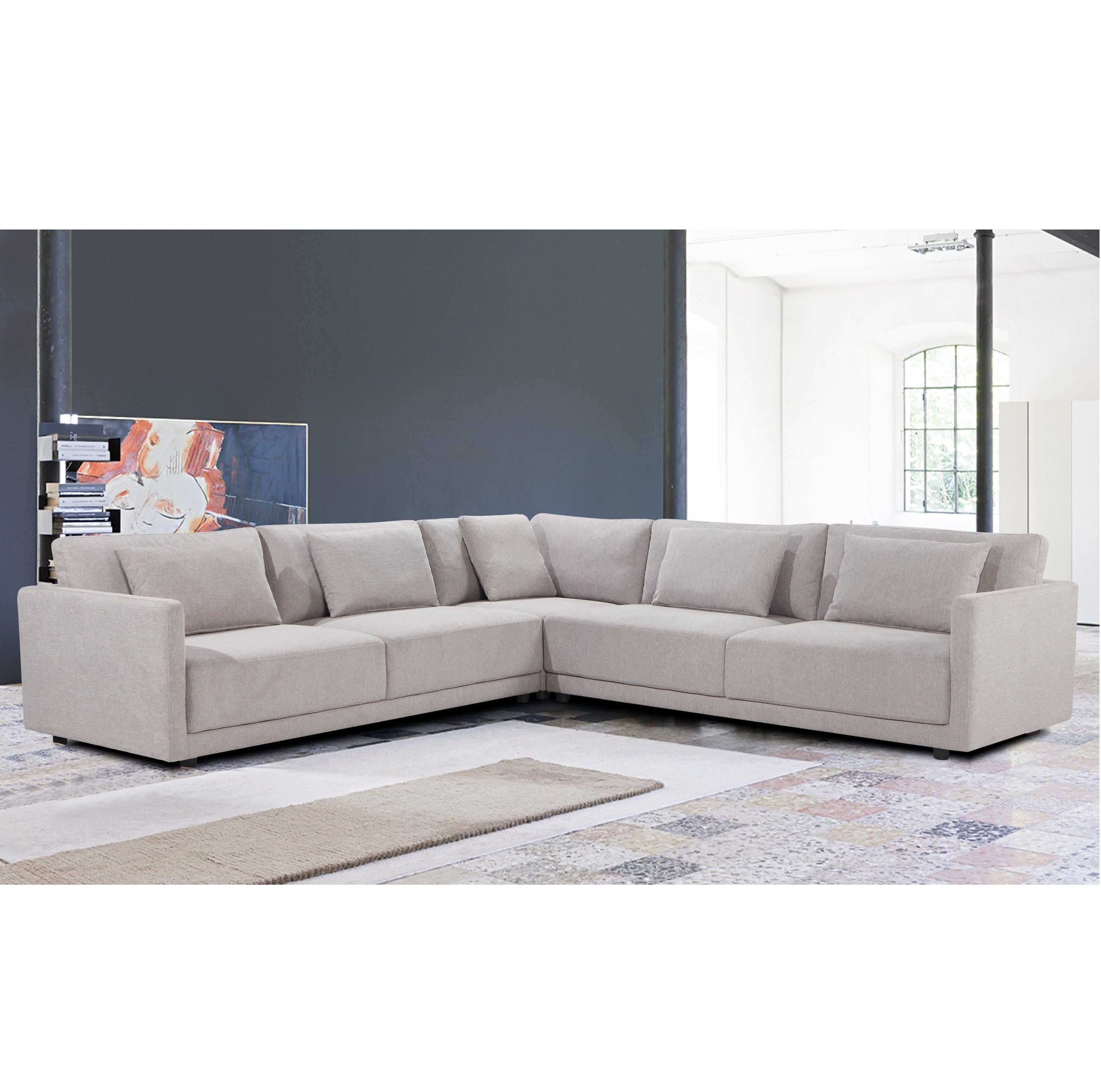 V-235C - Sectional (Beige/Belfast Fabric) - 47969