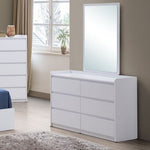 V11 Dresser 6 Drawers + V11 Mirror Snow White