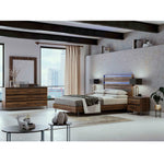 Virginia Queen Bedroom Set + Dresser + Mirror + Nightstand Walnut