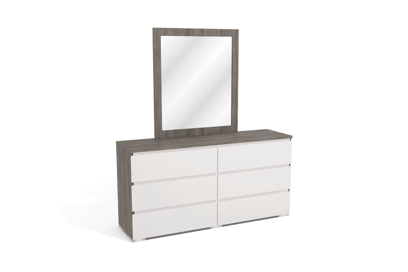Vistamar Dresser + Mirror Set Grey Wood Grain