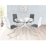 F2133 Round Dining Table + (4) HD763S Dining Chair Grey