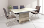 JA4537 Extension Dining Table + (4) JD4169 Dining Chair Grey Fabric