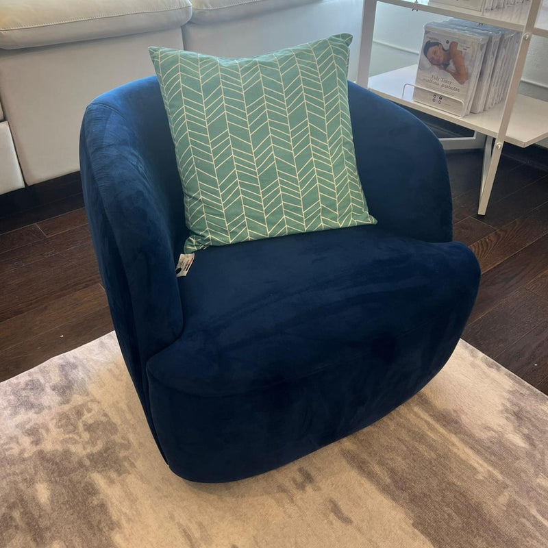 D-247 - Lounge Chair Swivel (Blue Future/Velvet Fabric) - 47980