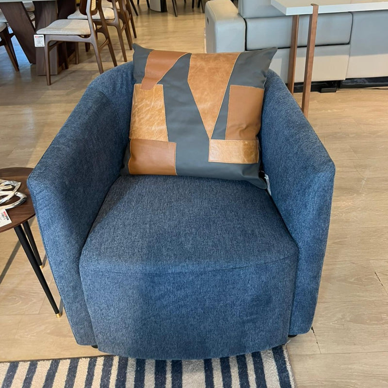 D-236 - Lounge Chair (Blue/Belfast Fabric) - 47974