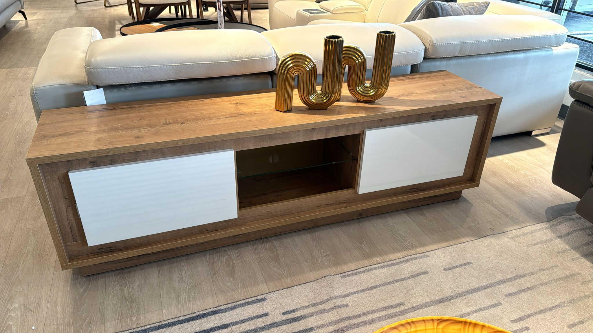 MADRID TV Stand Roble/White Laquered