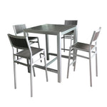 Crystal - Square Bar Table 35"x 35"x 42.5" (Brushed Alu./Grey Polywood) - 44841