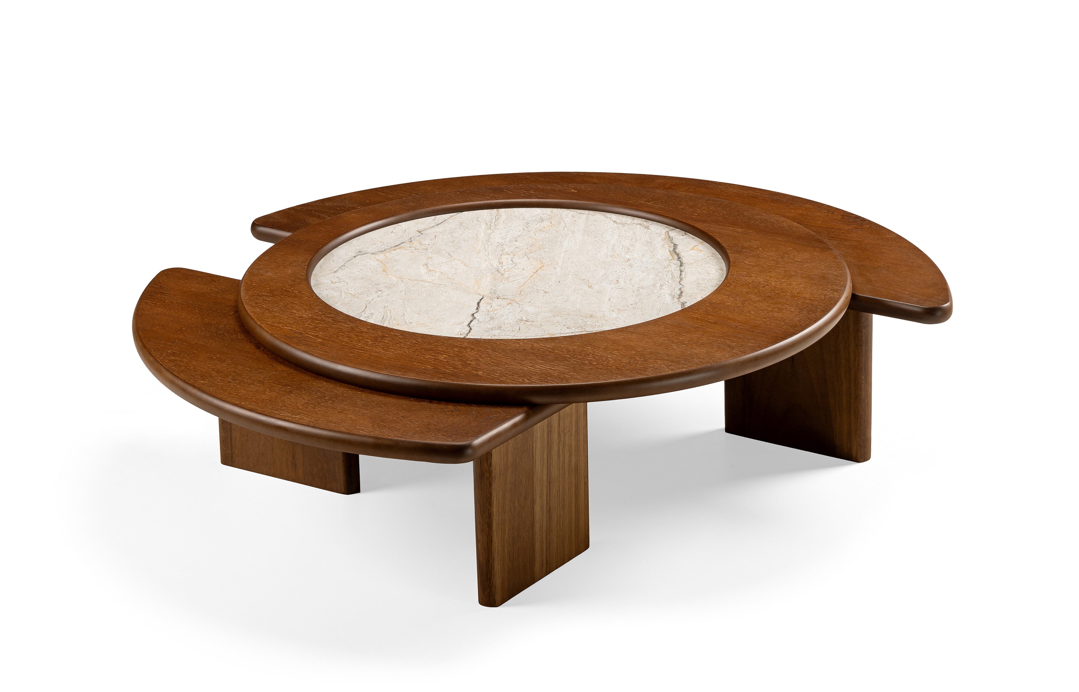CIRANDA Coffee Table Wood Top w/Porcelanato