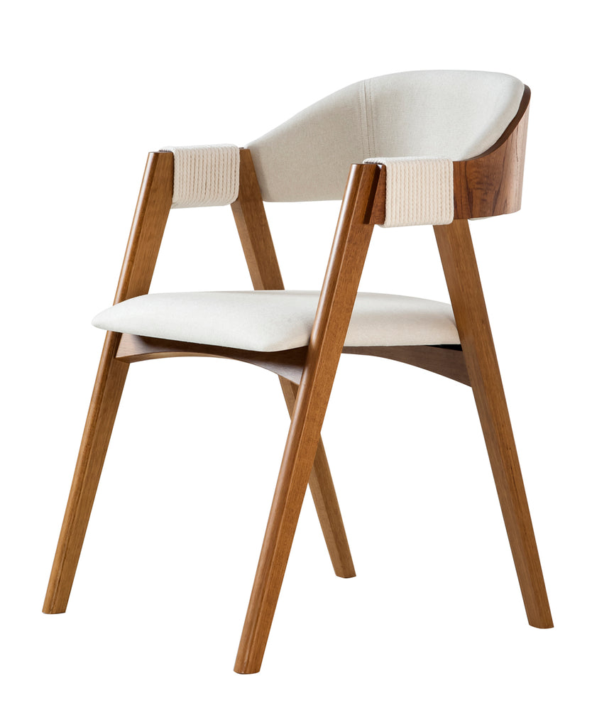 CAD289 CORDA Dining Chair I-172 Fabric/Imbuia-Corda Cru – Ambiente Moderno