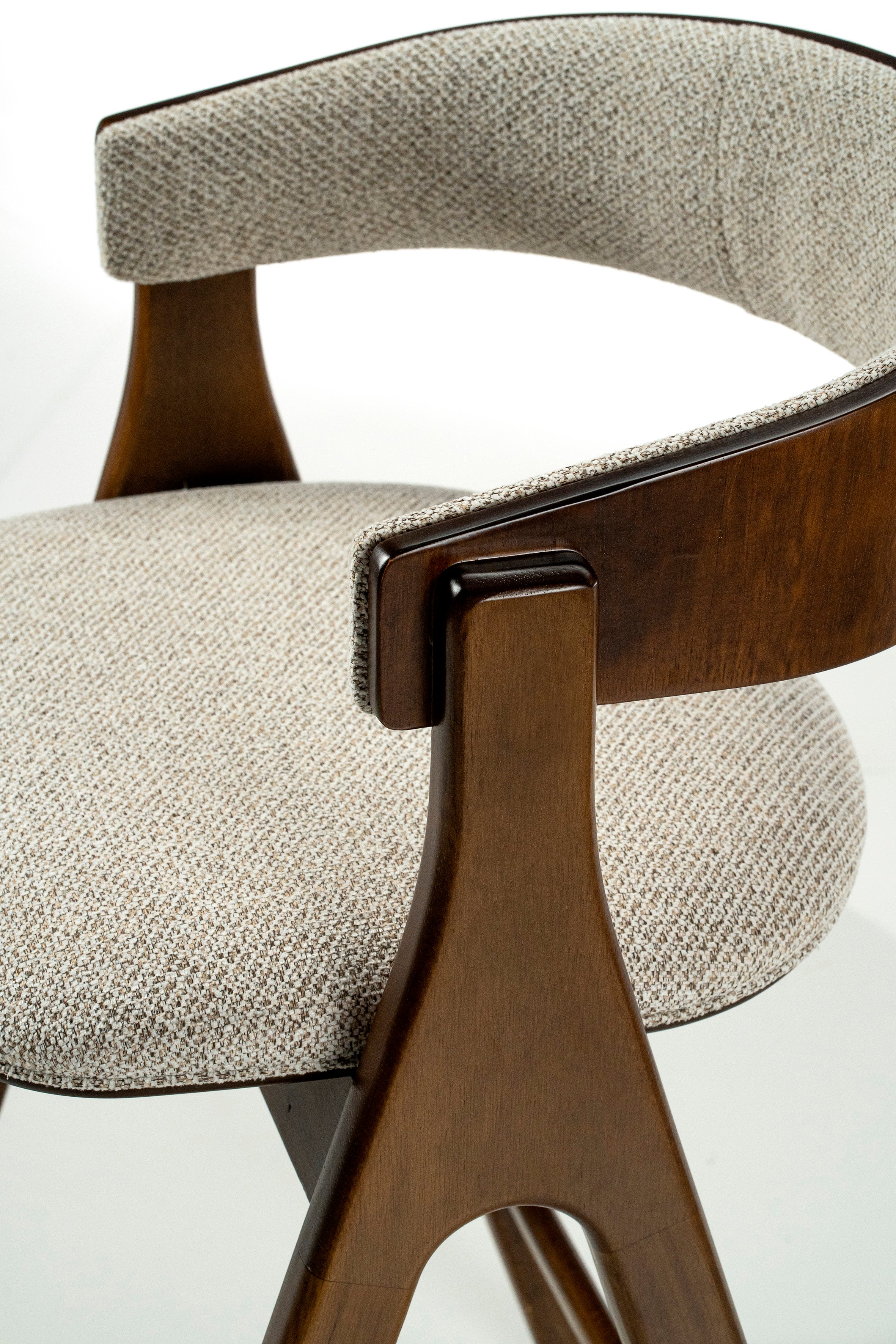 CAD907 DANTE Dining Chair Imbuia/H75 Fabric