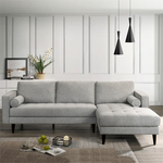 MB-2083 - 2-Seater Sofa+Right Chaise (When Facing) Grey - 47394