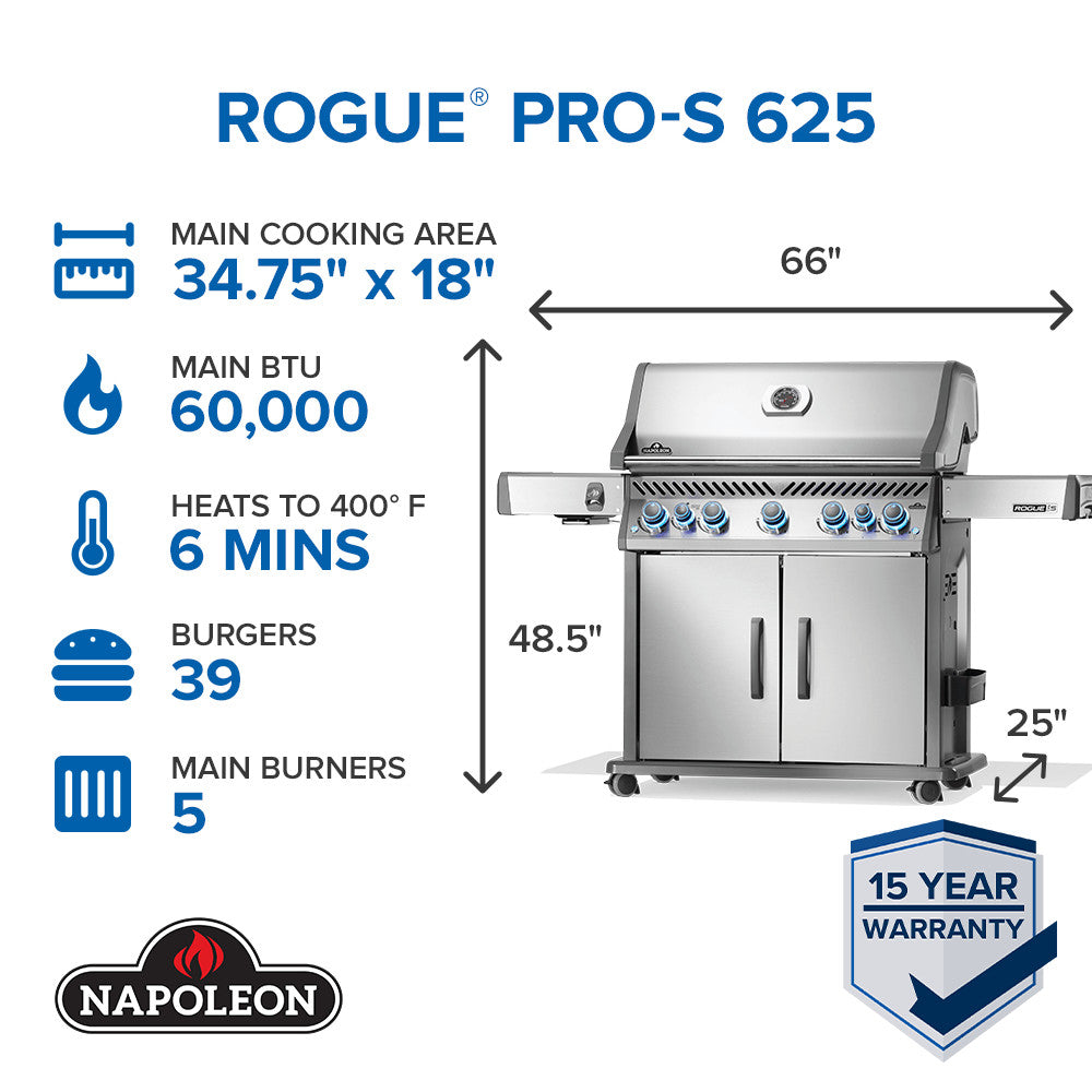 Prestige PRO 665 Propane Gas Grill w/Infrared Rear & Side Burners