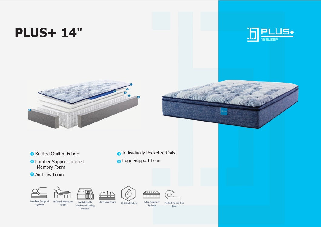 M300-14-K1 Plus Mattress King Size 14 inch