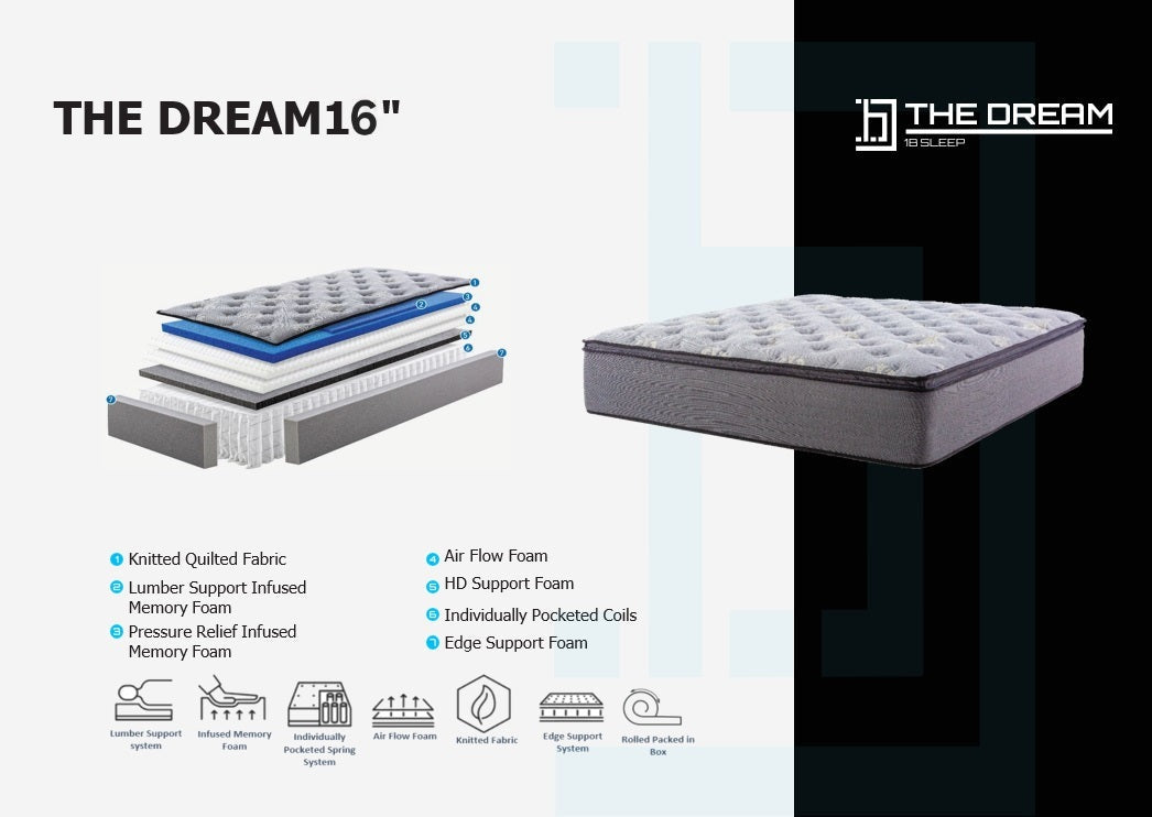 M400-16-K1 Dream Mattress King Size 16 inch