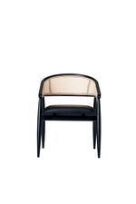 CAD715 NORD Dining Chair H-63 PVC/Black Frame/Cream Back Mesh