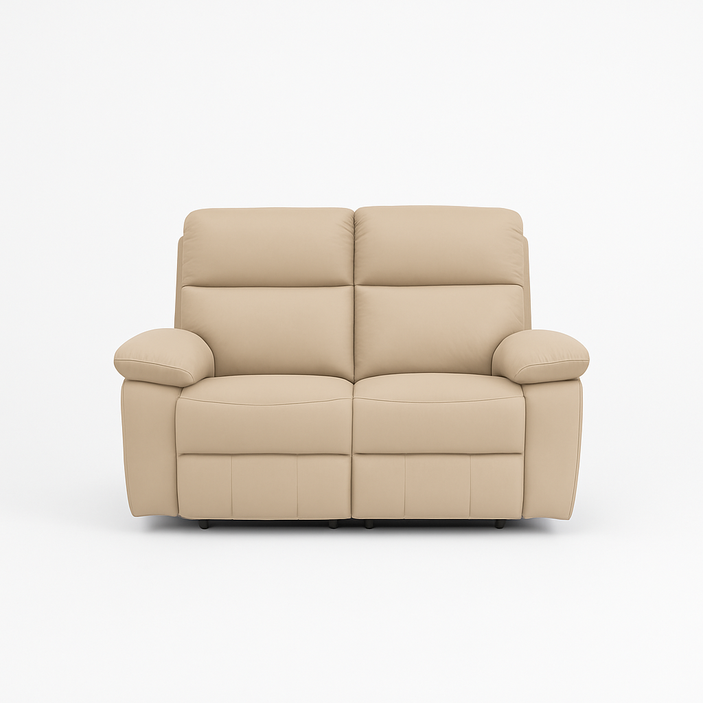 RONDA Power Recliner 2-Seater Sofa Leather Taupe 10270
