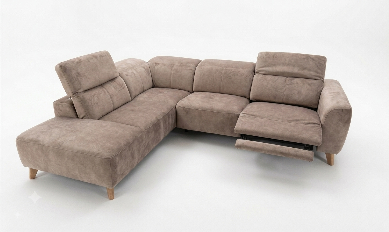 RS-13569 Sectional Power Recliner Sofa (LEFT FACING) / USB & PWR HDREST/SRI-03 Fabric