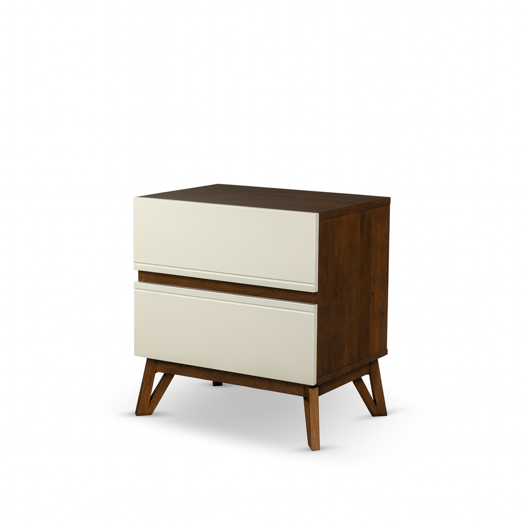 POINT SUR Nightstand Walnut/Offwhite