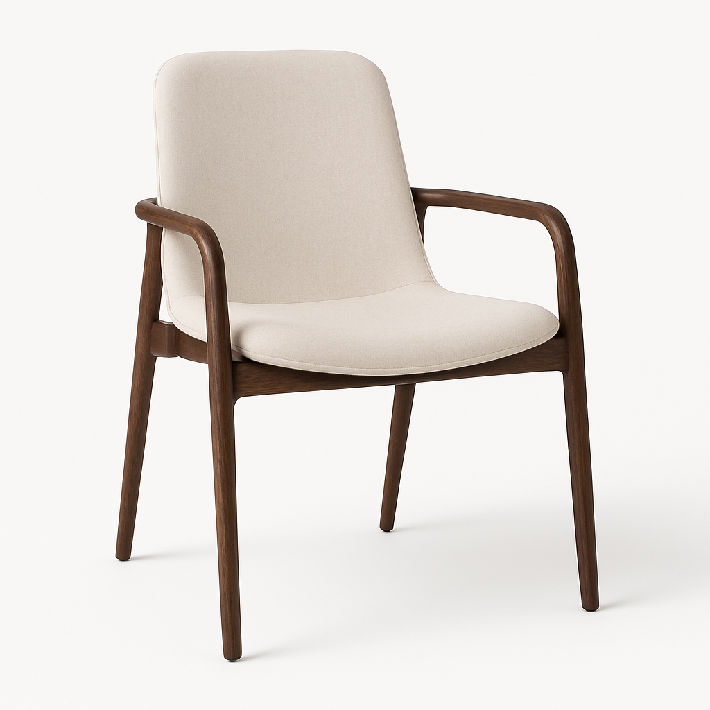 Lynae Dining Chair w/arms Miel E16/T-6098 Beige PU
