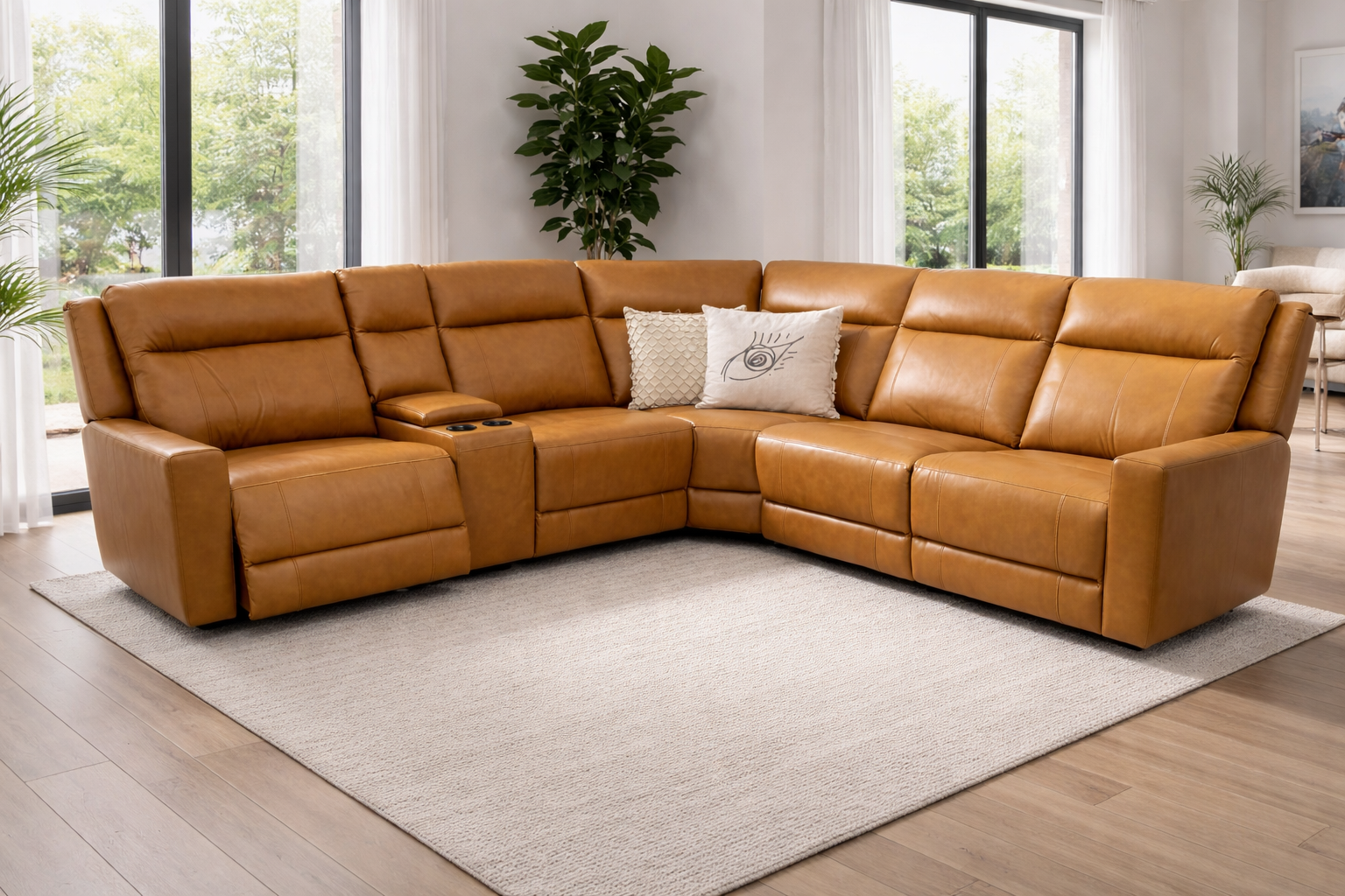 U70739M 6pcs Sectional Power Recliner 1522# Madris Canyon Leather