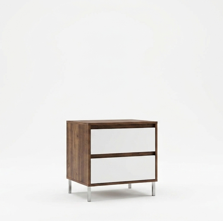 Memphis Nightstand Nogal Valt/White