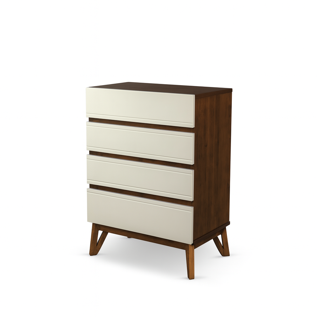 POINT SUR Chest Walnut/Offwhite