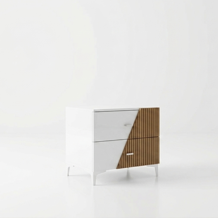 TRIANA Nightstand White-Natural