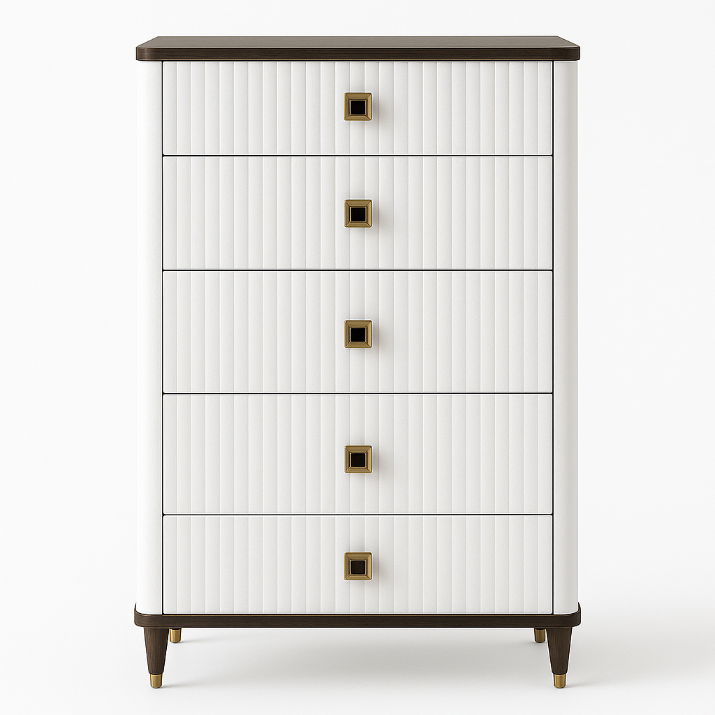 BD02031 Chest 36"L x 18"W x 55"H White-Brown Finish