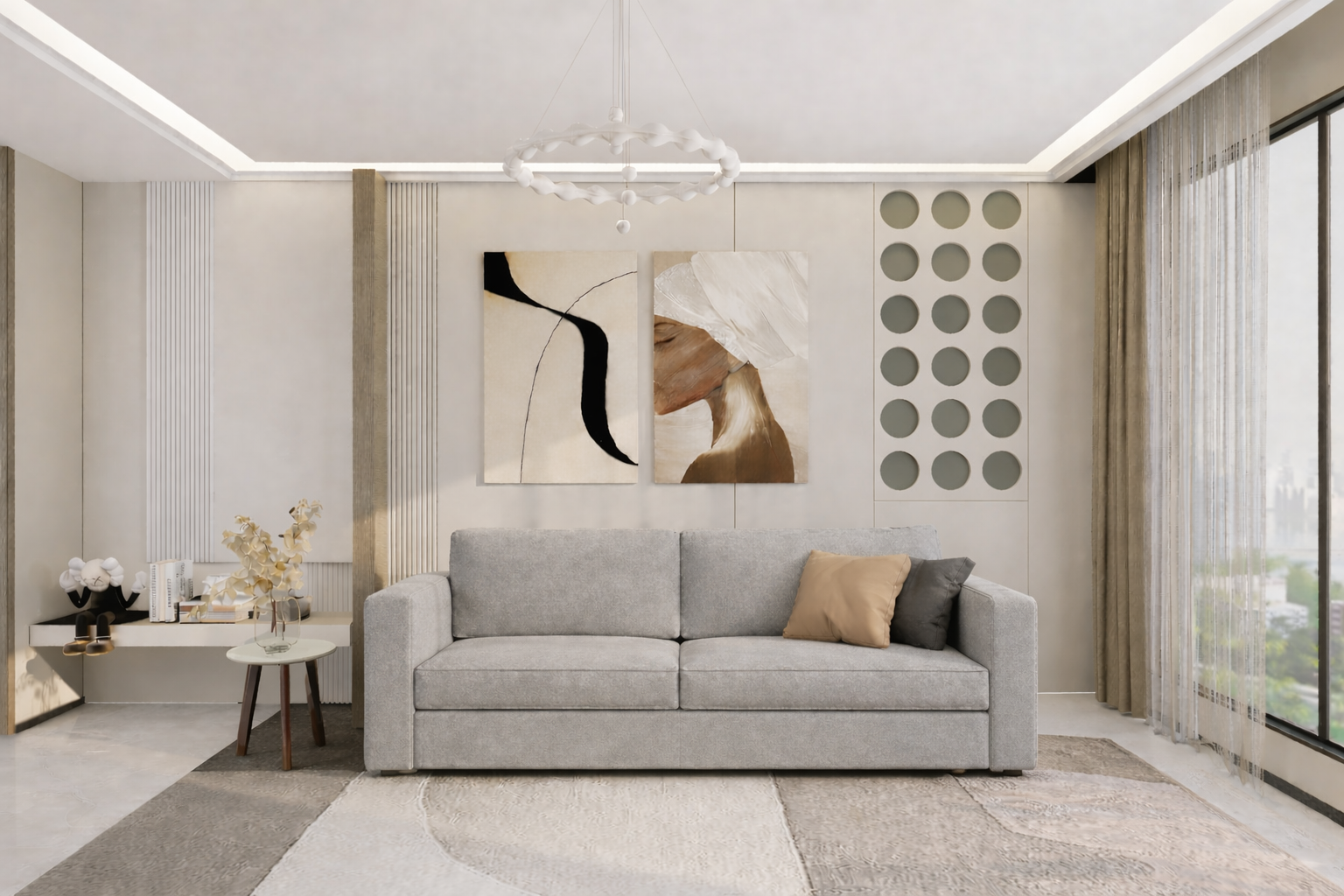 8336153 ELENA Sofa Bed TR1956-04 Light Grey