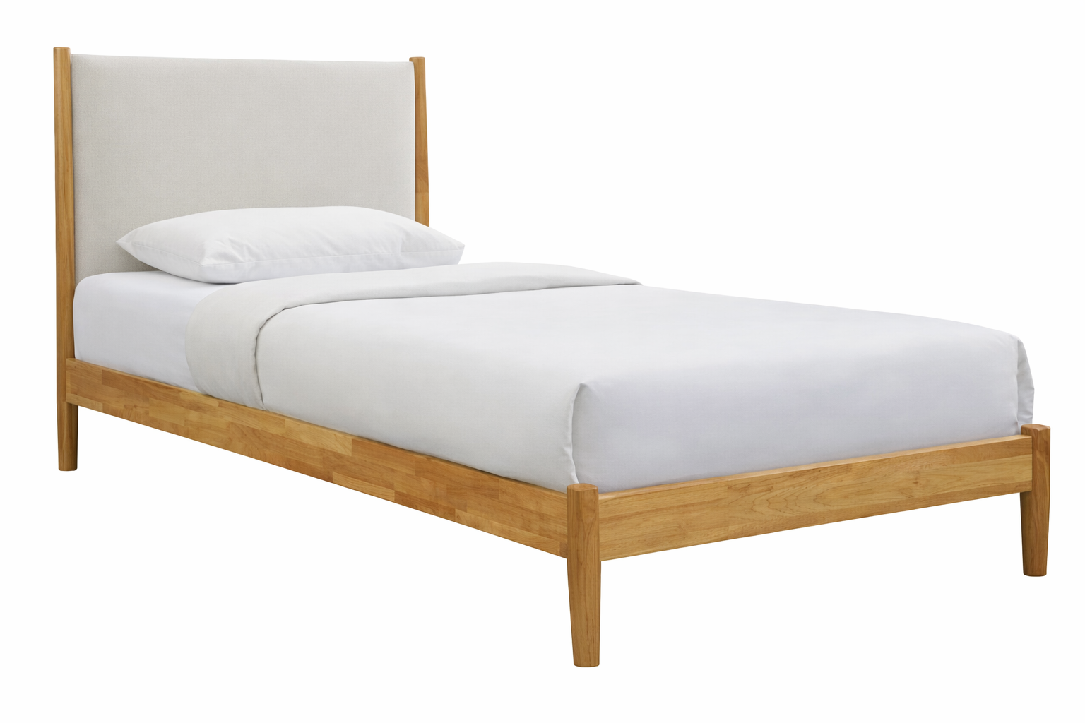 BBT-6824 Twin Bed YH210805-1 Heathered Weave Ivory/3123 Natural Oak